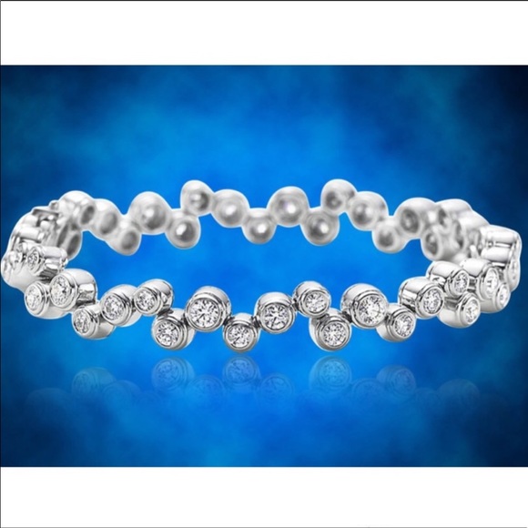 Lesa Michele CZ bubble style tennis bracelet 7.5 - Picture 4 of 14